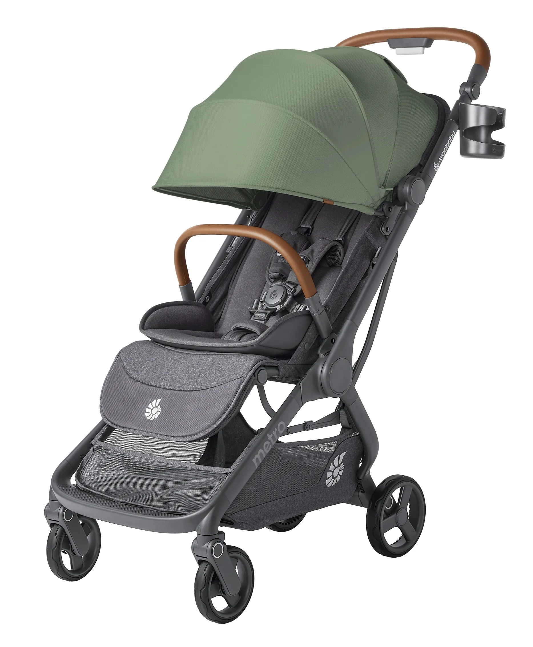 Ergobaby Metro 3 Deluxe Passeggino Da Viaggio - Dalla Nascita A 22 Kg, Pieghevole Una Mano, Compatibile Auto, Pearl Grey
